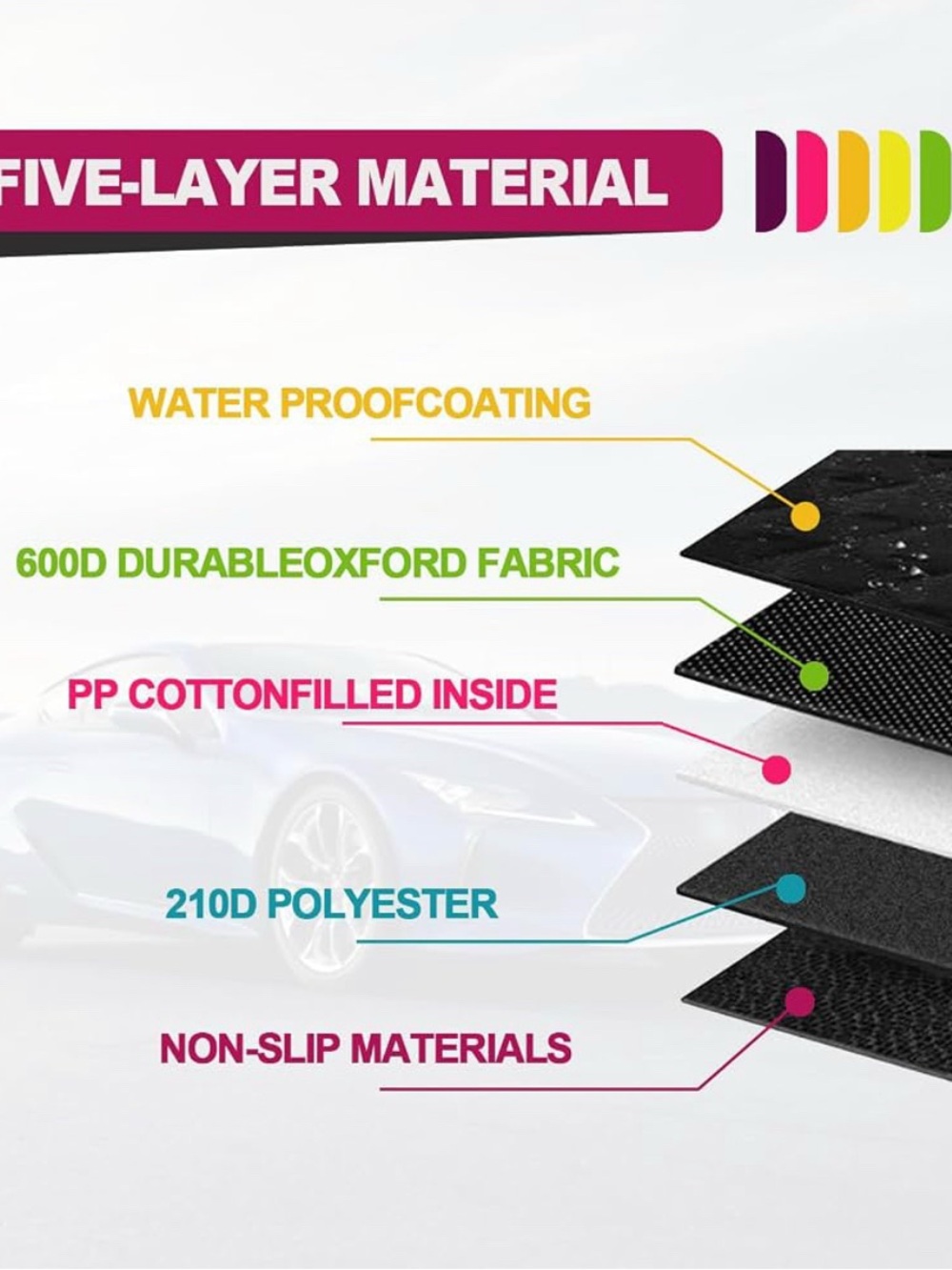 Quilted Waterproof Car Pet Seat Cover with Storage Pocket - Black - Picture 4 of 7